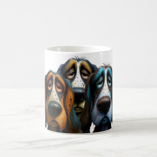 Drie grumpy honden met komische swag koffiemok (Center)