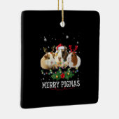 Drie Guinee-kerstlampjes Santa Hat Keramisch Ornament (Rechts)