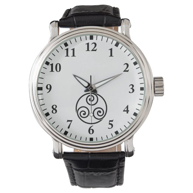 Drie haakjes met de klok mee horloge (Voorkant)