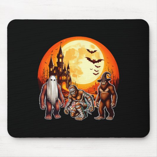 Drie Halloween Bigfoots Horror Boo Ghost Witch Mu Muismat (Voorkant)