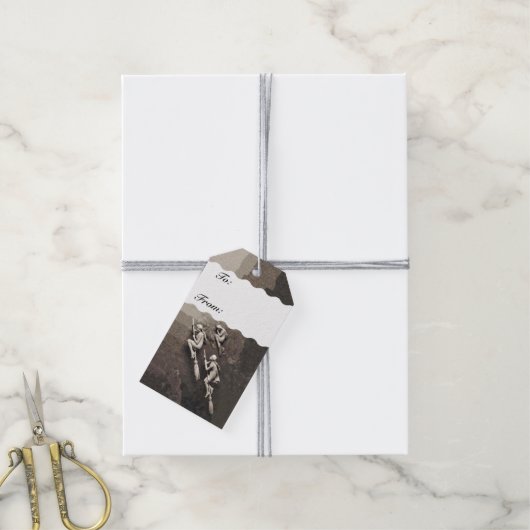  drie Halloween-heks vliegende kamers Cadeaulabel (Met Touw)