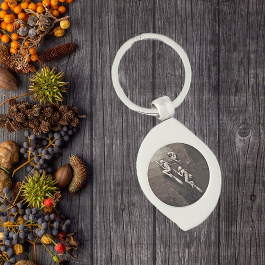  drie Halloween-heks vliegende kamers Sleutelhanger