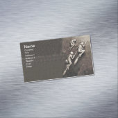  drie Halloween-heks vliegende kamers Visitekaartje Magneet (Voorbeeld)