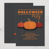 Drie Halloween Pumpkins Invitation Kaart (Voorkant / Achterkant)