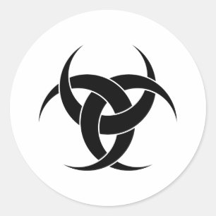 Drie halve maan ronde sticker