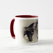 Drie Hand getrokken Paardenhoofden Mok (Voorkant links)