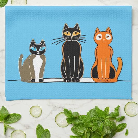 Drie handdoeken, blokdruk theedoek (Gevouwen)