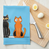 Drie handdoeken, blokdruk theedoek (Quarter Fold)