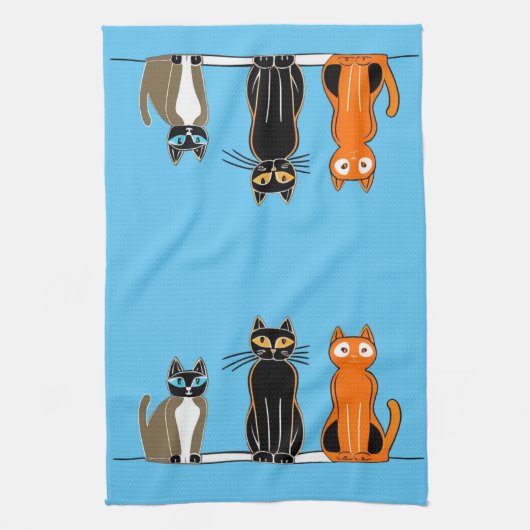 Drie handdoeken, blokdruk theedoek (Verticaal)