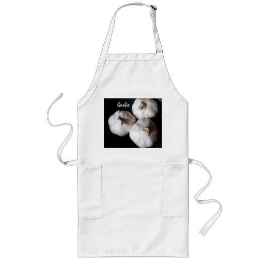 Drie handschoenen van Whole White Garlic Lang Schort (Voorkant)