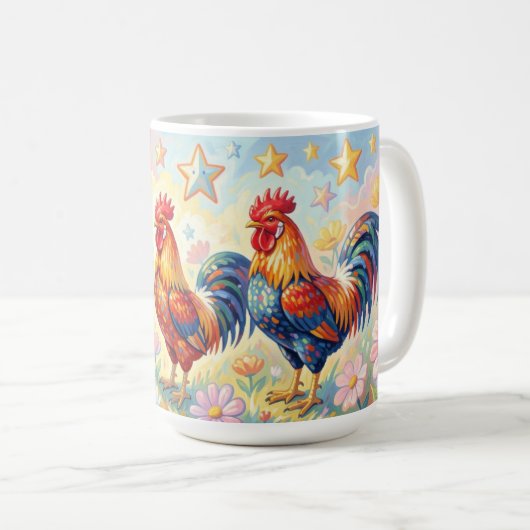 Drie hanen koffiemok (Voorkant rechts)