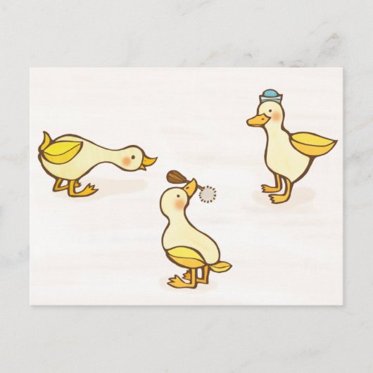 Drie Happy Ducks Briefkaart (Voorkant)