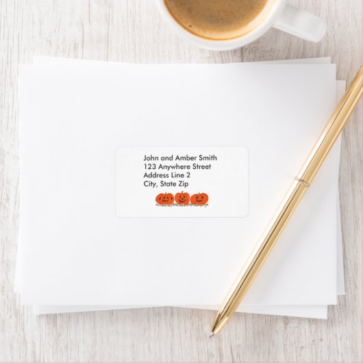 Drie Happy Pumpkins Halloween Adresetiketten Etiket (Insitu)