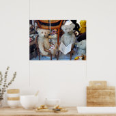 Drie Happy Teddy Bears Poster (Keuken)