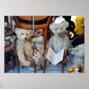 Drie Happy Teddy Bears Poster