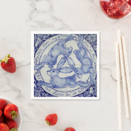 Drie Hares Rabbit Blue en White Medallion Bird Servet