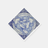 Drie Hares Rabbit Blue en White Medallion Bird Servet (Hoek)