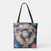 Drie Hares Rabbit Moon Mystical Symbol Blue Star Tote Bag (Achterkant)