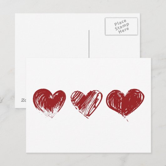 Drie hart briefkaart (Voorkant / Achterkant)