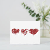 Drie hart briefkaart (Staand voorkant)