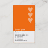 Drie hart (FF6600) Visitekaartje (Achterkant)