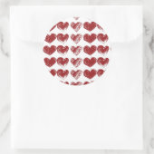 Drie hart ronde sticker (Tas)