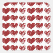 Drie hart vierkante sticker (Voorkant)