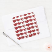 Drie hart vierkante sticker (Envelop)