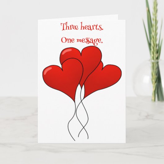 Drie Hartballonnen Valentijn illustratie Kaart (Voorkant)