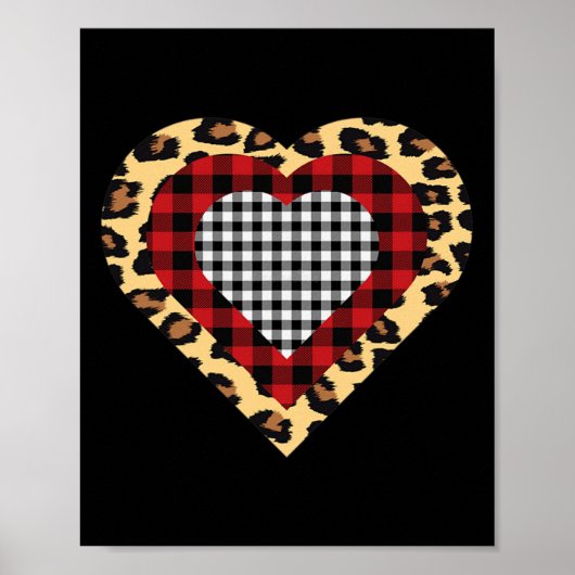 Drie harten Buffalo Leopard Valentijnsdag Poster (Voorkant)
