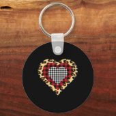 Drie harten Buffalo Leopard Valentijnsdag Sleutelhanger (Voorkant)