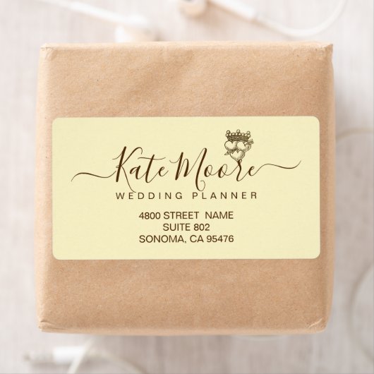 Drie harten en kroon retouradres etiket (Insitu)