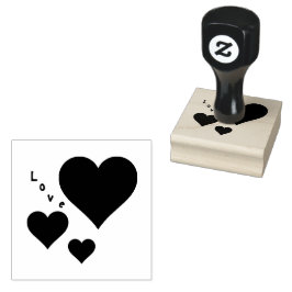 Drie harten en lief zoete Valentijns Rubberstempel
