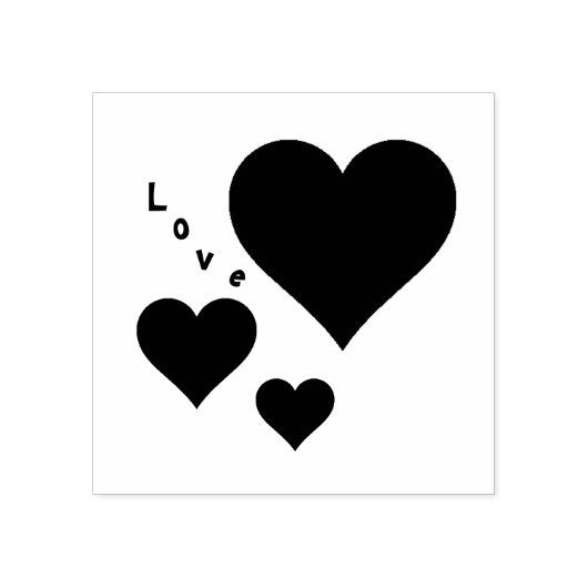 Drie harten en liefde Zoete Valentijn Rubberstempel (Afrduk)