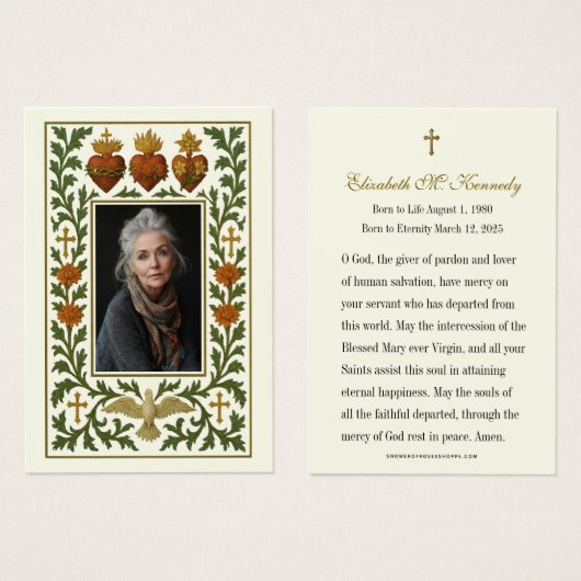 Drie harten Jezus Maria Jozef Begrafenisgebed Visitekaartje (Voorkant /achterkant)