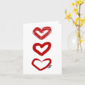 Drie Harten Kaart (Gele Bloem)
