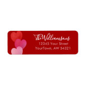 Drie harten op rode Valentijnskaarten of Galentine Etiket (Voorkant)