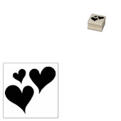 Drie harten stijlvol elegant design rubberstempel (Gestempeld)