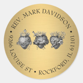 Drie harten van Jezus, Maria en Jozef Ronde Sticker