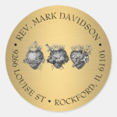 Drie harten van Jezus, Maria en Jozef Ronde Sticker (Voorkant)