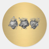 Drie harten van Jezus, Maria en Jozef Ronde Sticker (Voorkant)