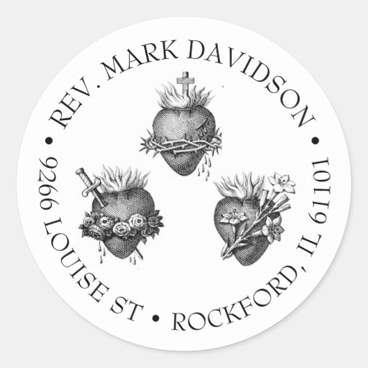 Drie harten van Jezus, Maria en Jozef Ronde Sticker (Voorkant)