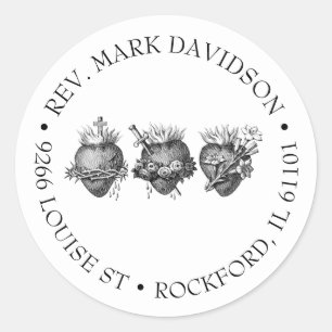 Drie harten van Jezus, Maria en Jozef Ronde Sticker