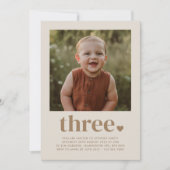 Drie hartfoto 3e verjaardag kaart (Voorkant)