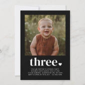 Drie hartfoto 3e verjaardag kaart (Voorkant)