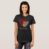 Drie Hartjes Buffalo Plaid Lunch Dame Valentijn T-shirt (Voorkant volledig)