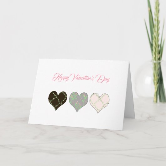 Drie Hartjes Valentijnkaart Kaart (Voorkant)