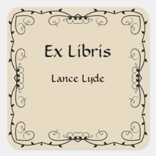 drie hartsdraden en wijnpotten vierkante sticker