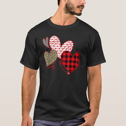 Drie hartstochten leopard Buffalo spelden voor vro T-shirt (Voorkant)