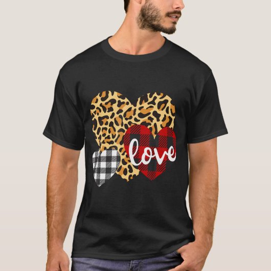 Drie hartstochten leopard Buffalo spelden voor vro T-shirt (Voorkant)